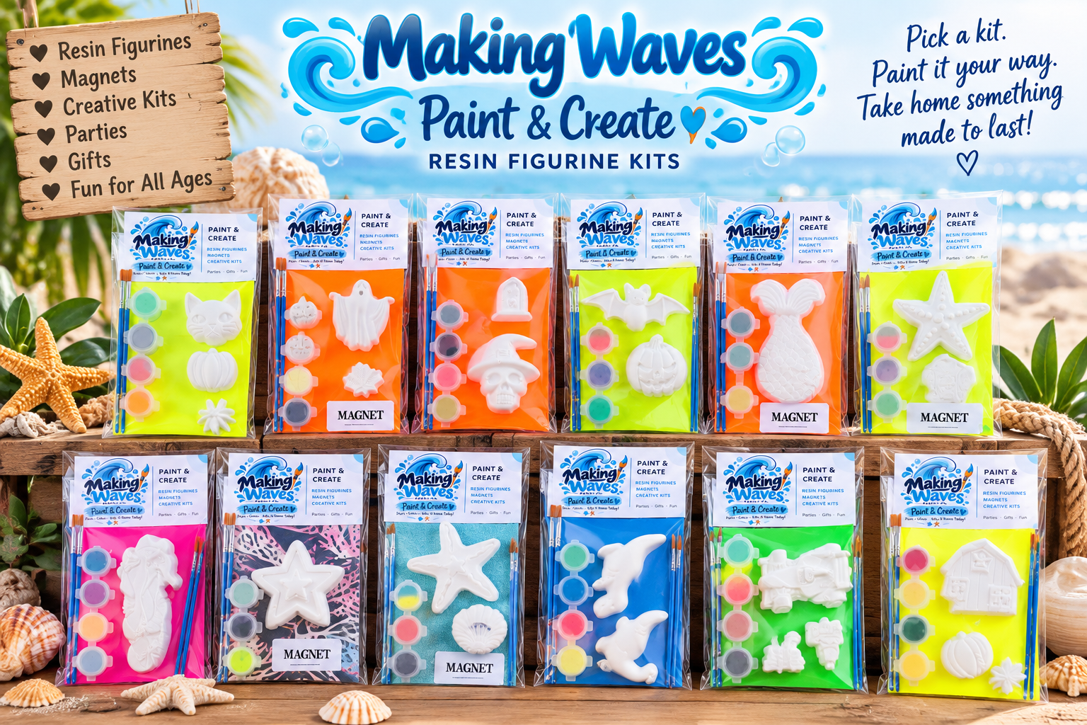 Making Waves Paint & Create resin kits